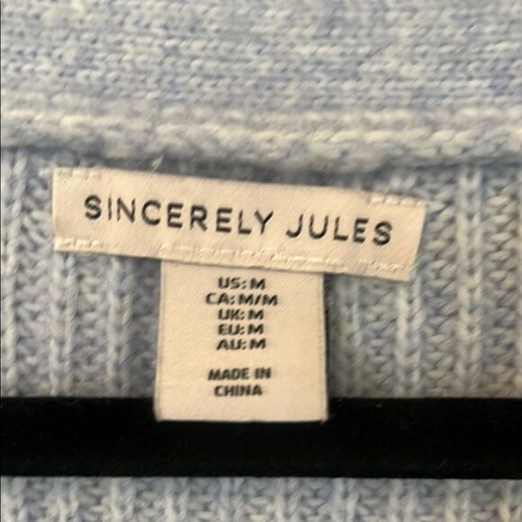 Light Blue Button-Up Women's Sweater - Picture 5 of 5